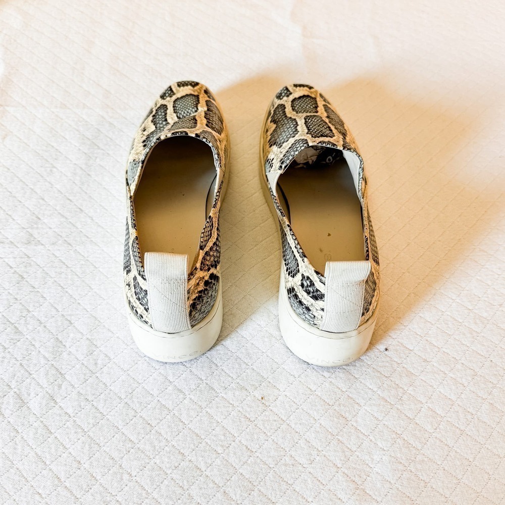 Vince Saxon Snake Python Platform Sneakers White … - image 4